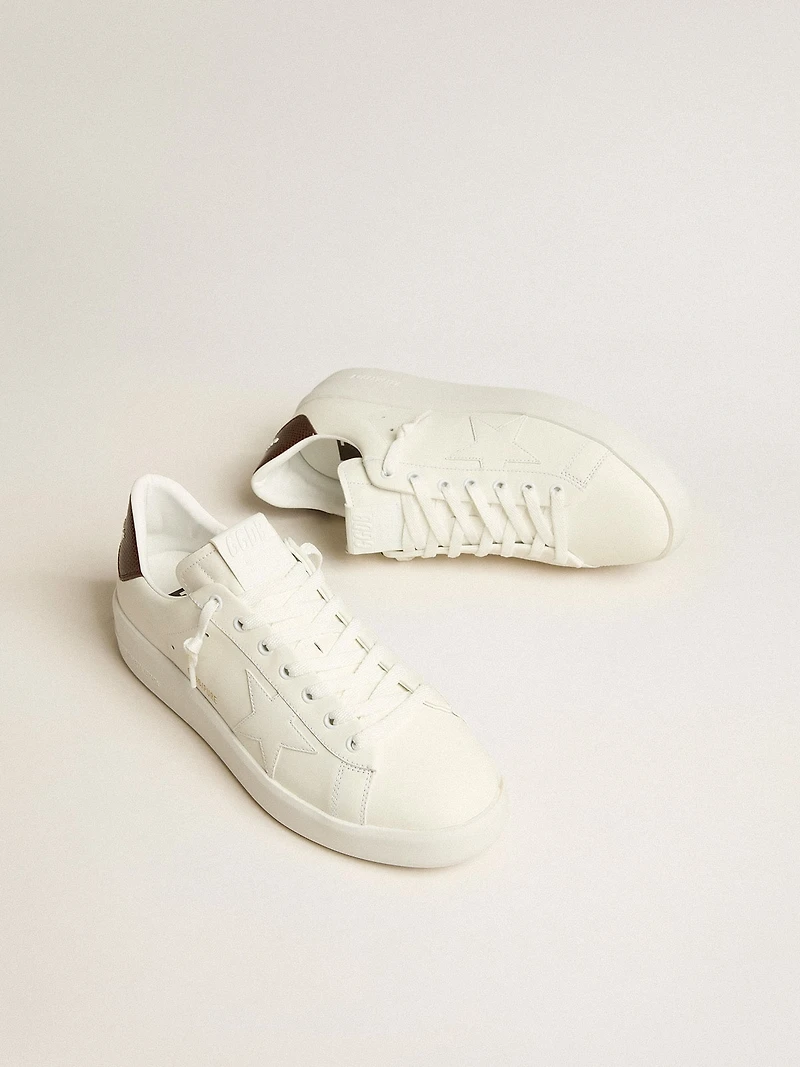 Purestar with white star and burgundy lizard-print heel tab