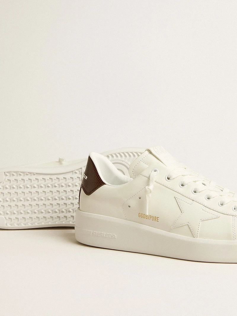 Purestar with white star and burgundy lizard-print heel tab