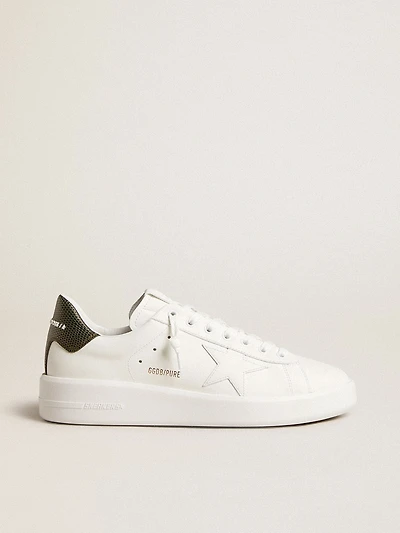 Men's Purestar with white leather star and dark green heel tab