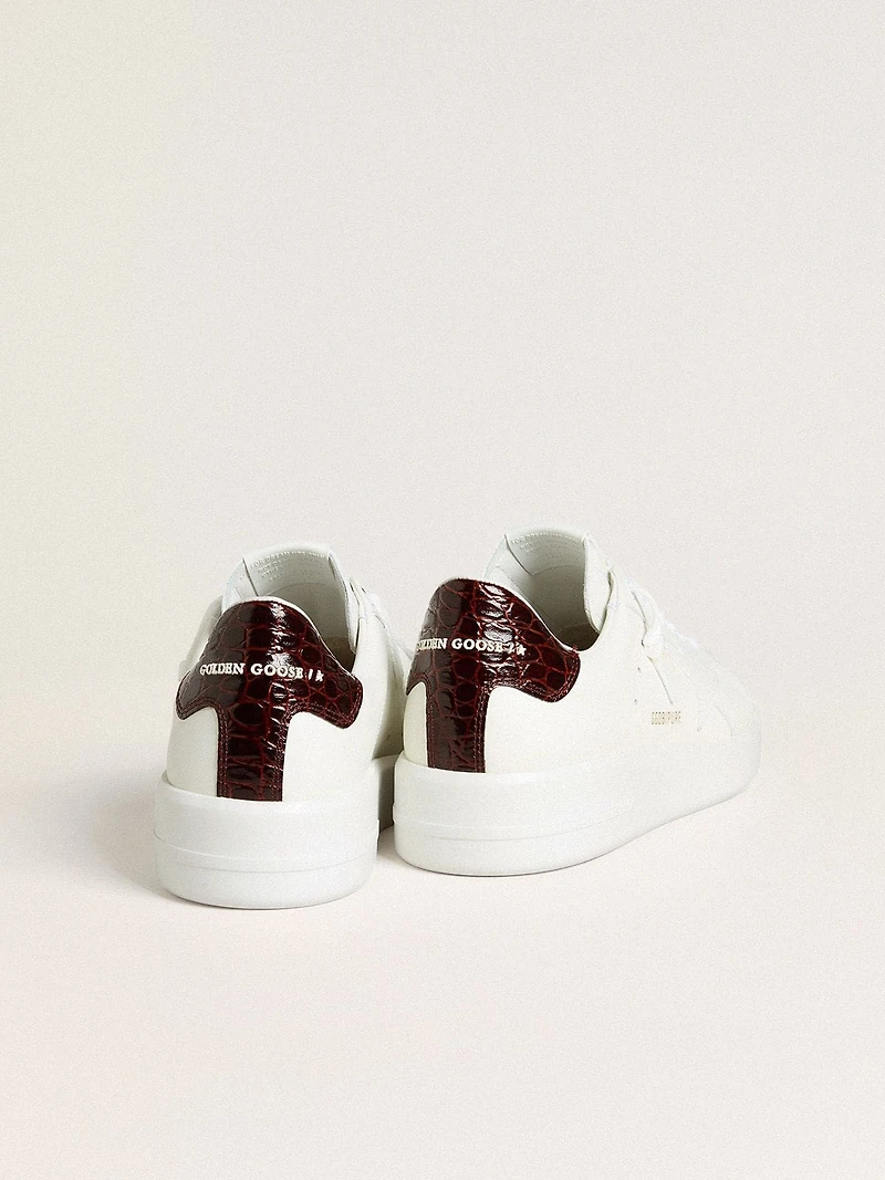 Men’s Purestar with white leather star and burgundy croc-print heel tab