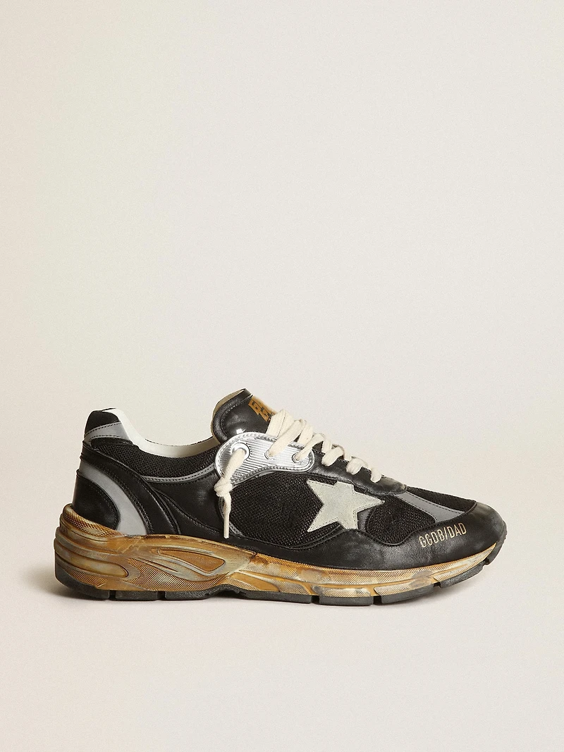 Men's Dad-Star black mesh and nappa with ice-colored star