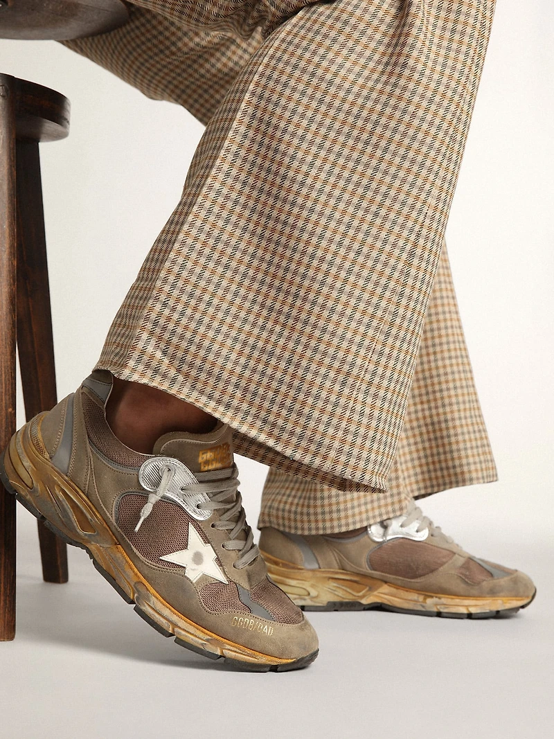 Men's Dad-Star dove gray mesh and suede