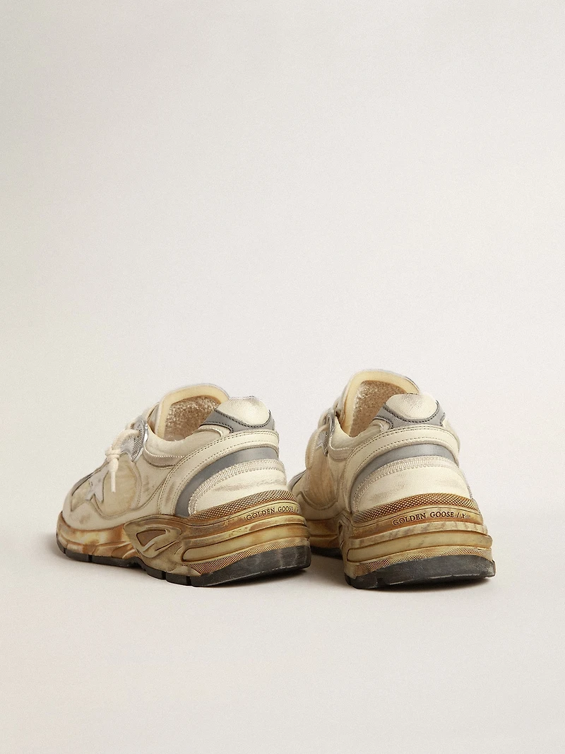 Men’s Dad-Star in beige nappa and nylon with white leather star