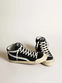 Men's Slide Penstar black suede with star and white flash
