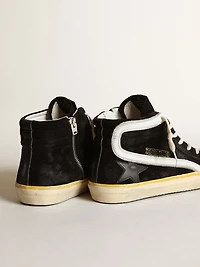 Men's Slide Penstar black suede with star and white flash