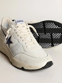 Running Sole white leather and mesh with blue laminated star