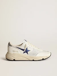 Running Sole white leather and mesh with blue laminated star