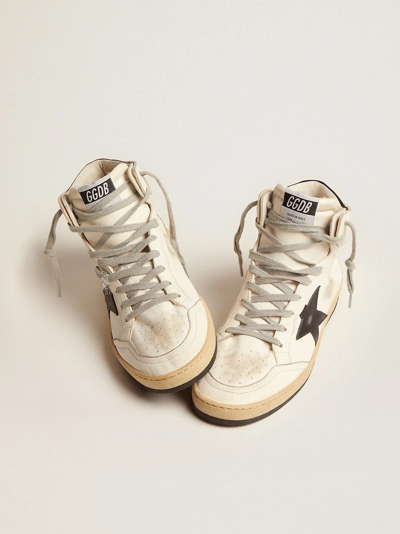Sky-Star white leather with black star