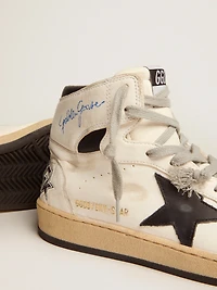 Sky-Star white leather with black star