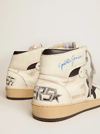 Sky-Star white leather with black star