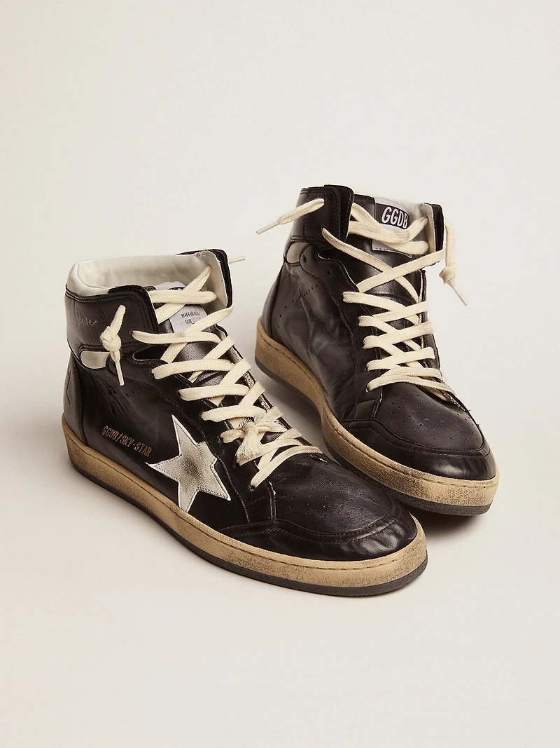Sky-Star black nappa leather with white star