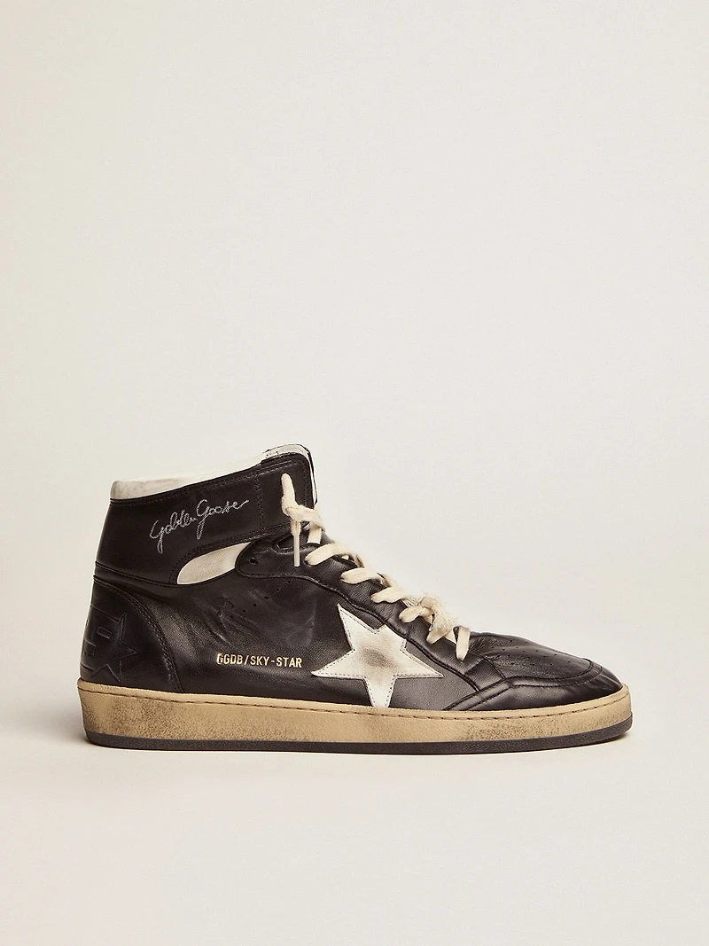 Sky-Star black nappa leather with white star