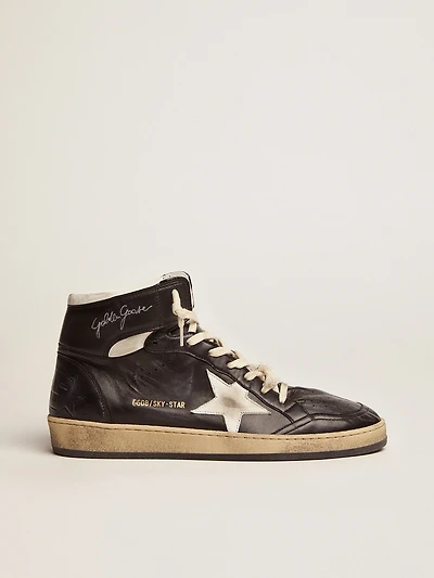 Sky-Star black nappa leather with white star