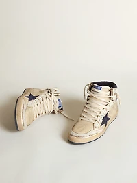 Men's Sky-Star cream-colored nylon and leather with blue suede star