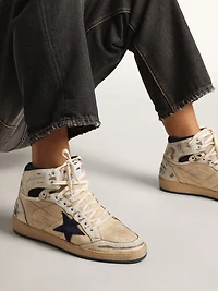Men's Sky-Star cream-colored nylon and leather with blue suede star
