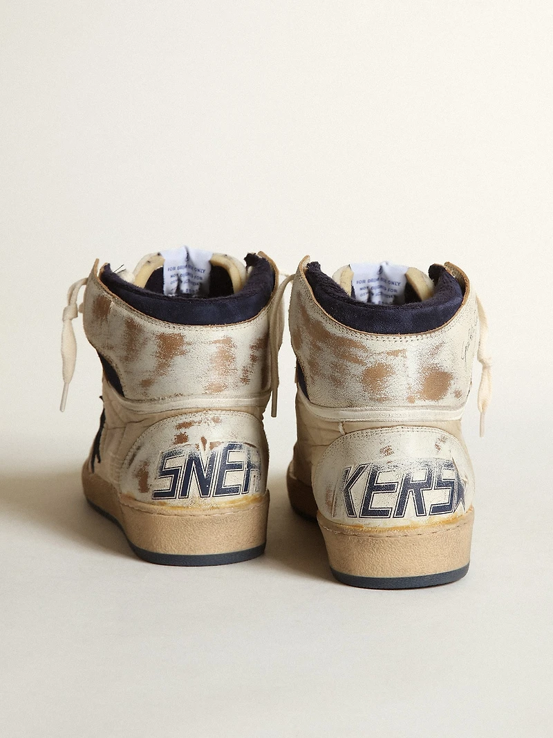 Men's Sky-Star cream-colored nylon and leather with blue suede star