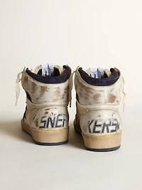 Men's Sky-Star cream-colored nylon and leather with blue suede star