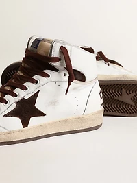 Men’s Sky-Star white nappa leather with a chocolate suede star