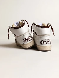 Men’s Sky-Star white nappa leather with a chocolate suede star