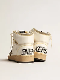 Men’s Sky-Star white nappa leather with dove-gray suede star