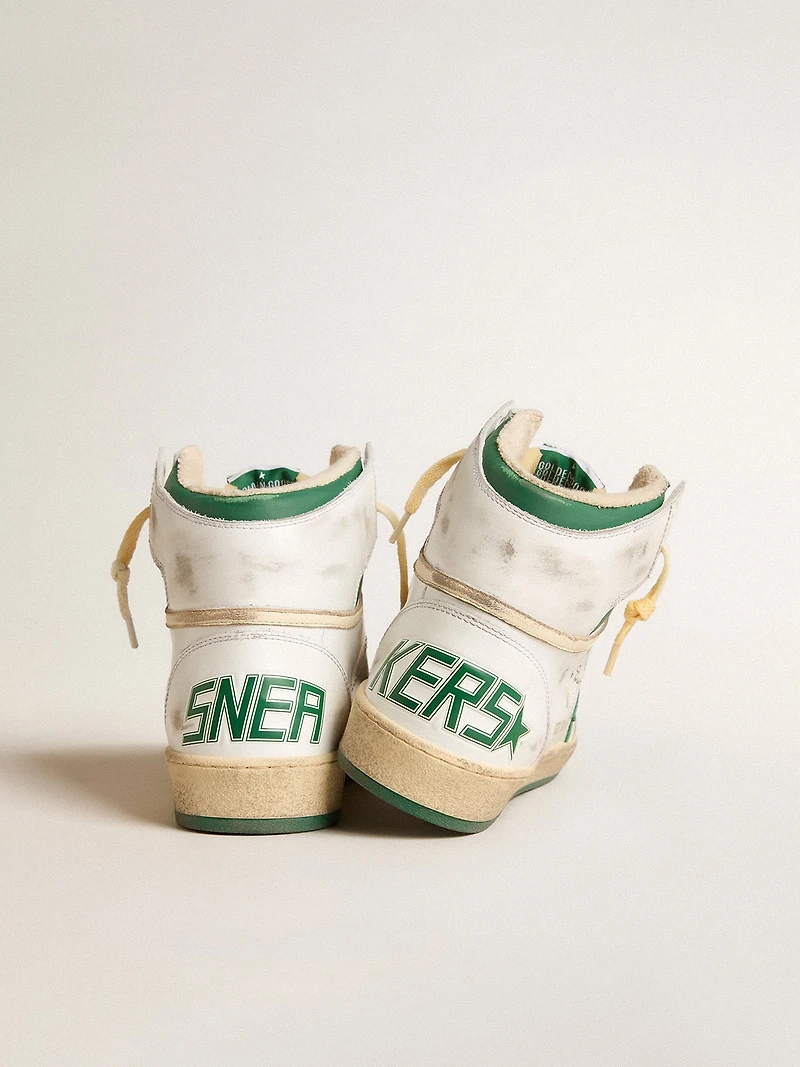 Sky-Star white leather with green star