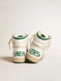 Sky-Star white leather with green star