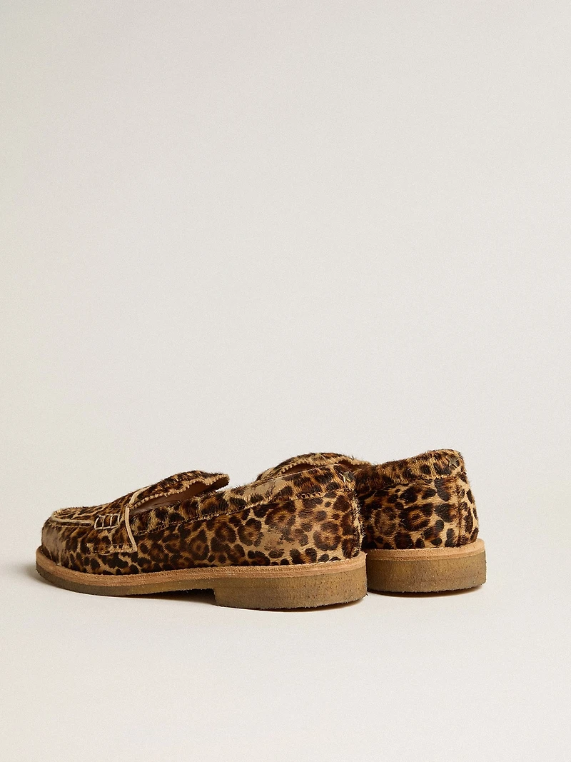 Men's Jerry loafers leopard-print pony skin
