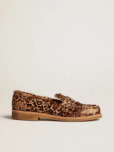 Men's Jerry loafers leopard-print pony skin