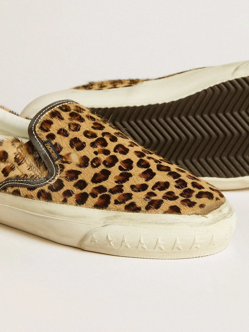 Men's VCE Penstar leopard-print pony skin with black leather heel tab