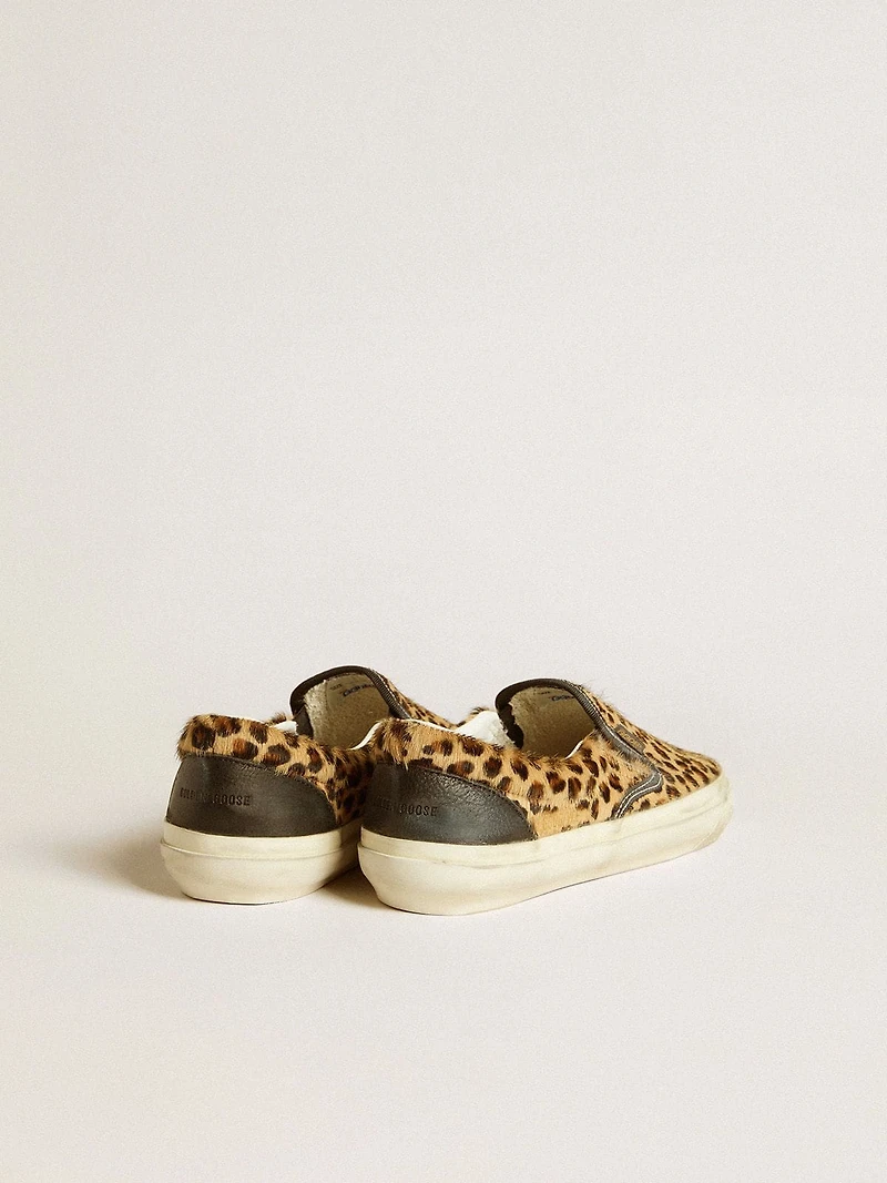 Men's VCE Penstar leopard-print pony skin with black leather heel tab