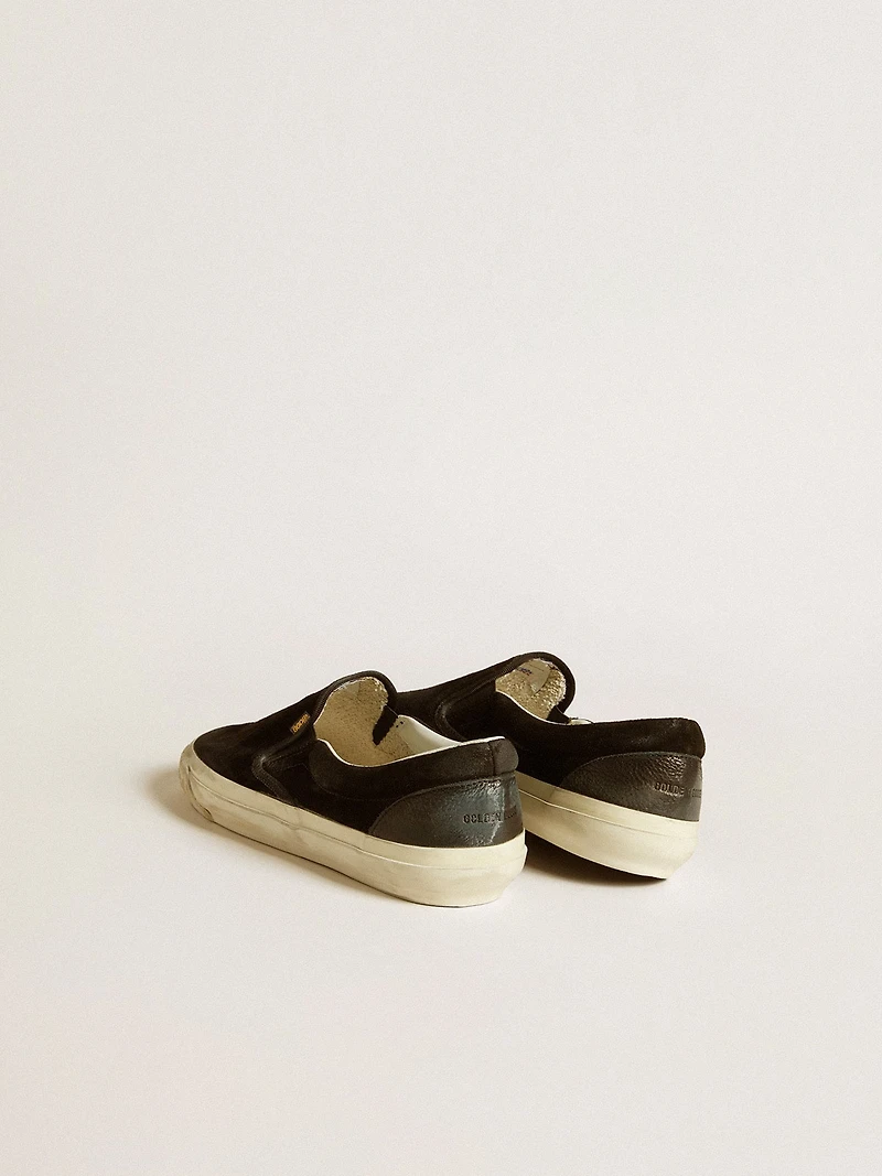 Men's VCE Penstar in black suede with black leather heel tab
