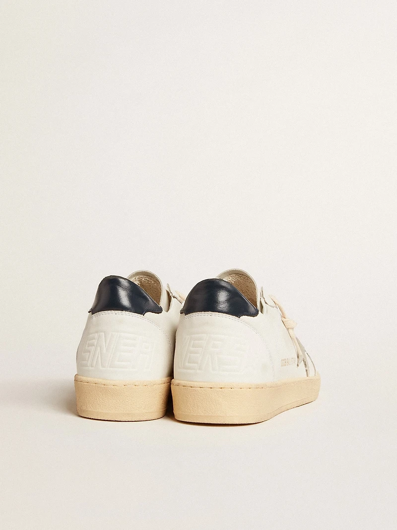 Ball star with ice-gray suede and blue leather heel tab
