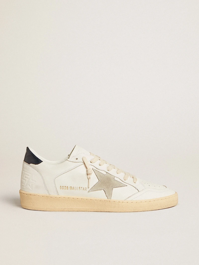 Ball star with ice-gray suede and blue leather heel tab