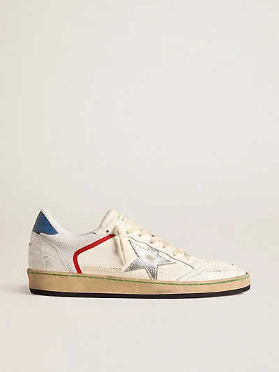 Ball star nappa and mesh with silver metallic leather