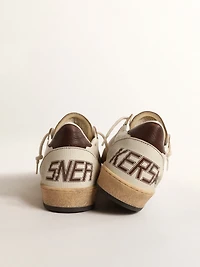 Men's Ball Star LTD in ecru leather and white mesh with brown star