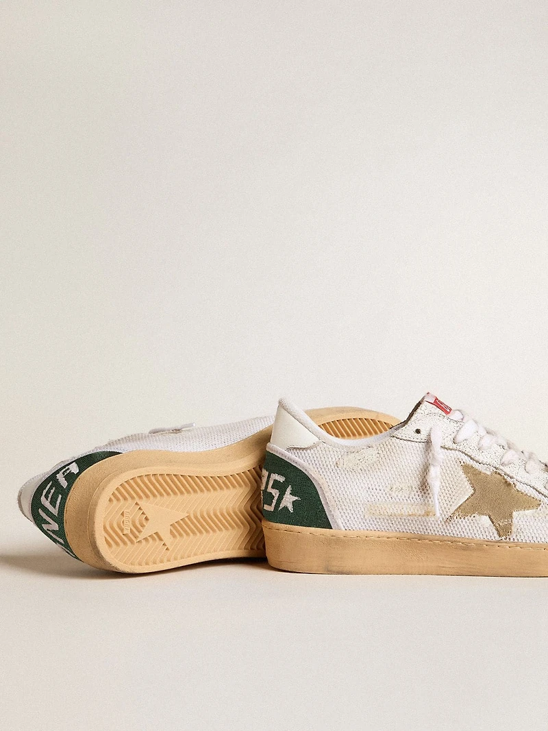 Ball star LTD white crackle leather and mesh with suede