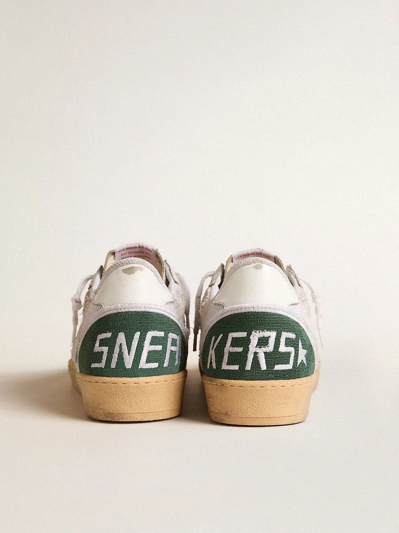 Ball star LTD white crackle leather and mesh with suede