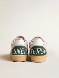 Ball star LTD white crackle leather and mesh with suede