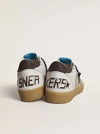 Ball star LTD with foiled crackle leather and brown heel tab