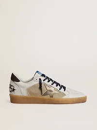 Ball star LTD with foiled crackle leather and brown heel tab