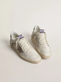 Ball Star LTD in mesh and nappa leather with gray leather star and green suede heel tab