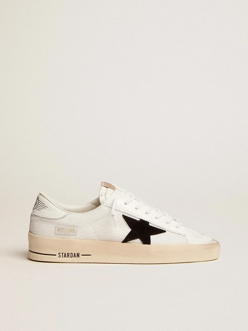 Men's Stardan white mesh with black suede star