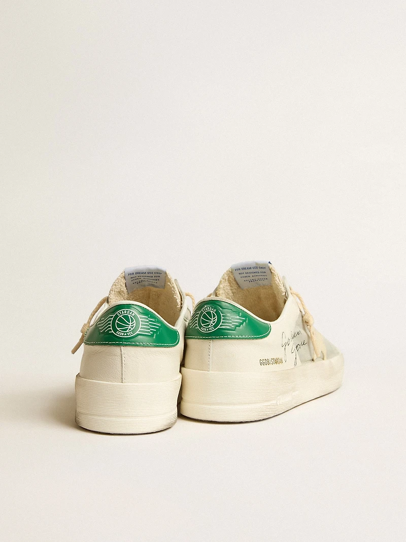 Stardan white nappa leather with cream-colored star