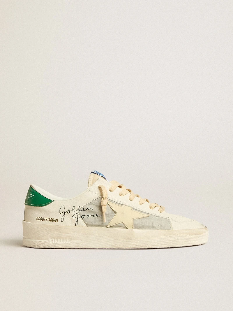Stardan white nappa leather with cream-colored star