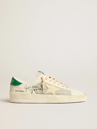Stardan white nappa leather with cream-colored star