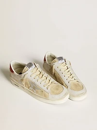 Men's Stardan nubuck and crackle leather with silver metallic star