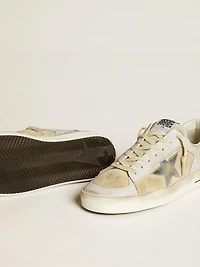 Men's Stardan nubuck and crackle leather with silver metallic star