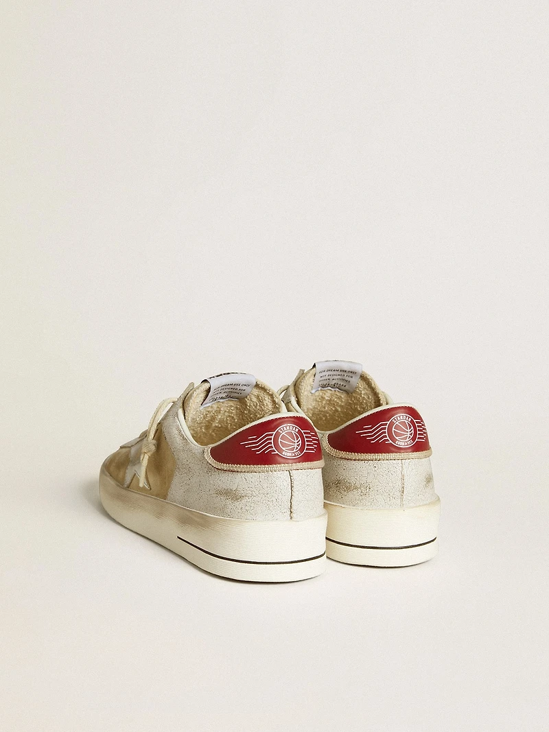 Men's Stardan nubuck and crackle leather with silver metallic star