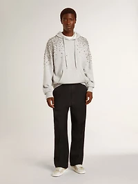 Men's Stardan nubuck and crackle leather with silver metallic star