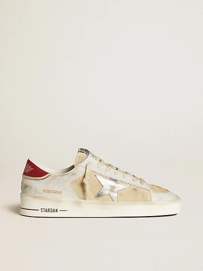 Men's Stardan in nubuck and crackle leather with silver metallic leather star